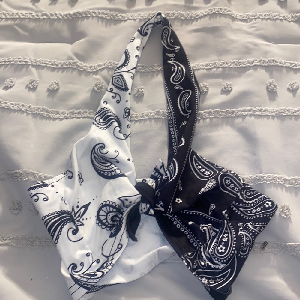 black and white bandana top